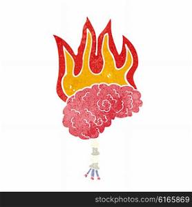 cartoon brain on fire