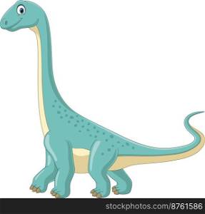 Cartoon brontosaurus dinosaur on white background