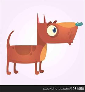 Cartoon brown pitbull dog mascot. Vector illustration