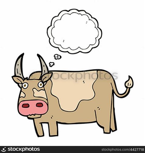 cartoon bull with thought bubble