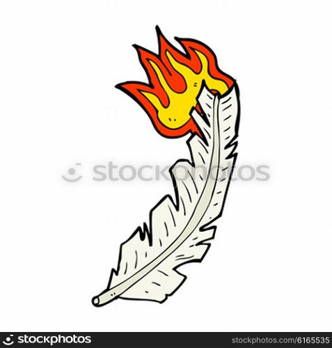 cartoon burning feather