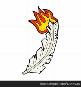 cartoon burning feather