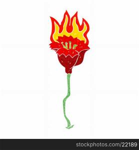 cartoon burning flower