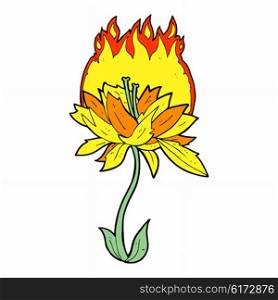 cartoon burning flower