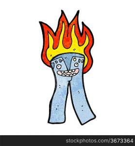 cartoon burning jeans