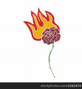 cartoon burning rose