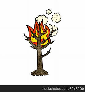 cartoon burning tree