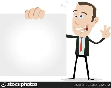 Cartoon Businessman VCard. Illustration of a cartoon businessman showing his visit card