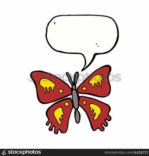 cartoon butterfly with speech bubble