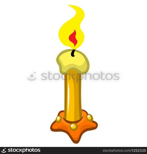 Cartoon candle lighting. Vector illustration