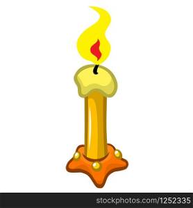 Cartoon candle lighting. Vector illustration