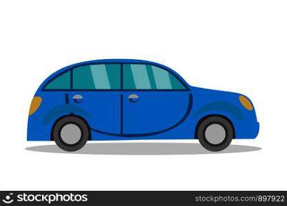 Cartoon car,isolated on white background,flat vector illustration. Cartoon car,isolated on white background