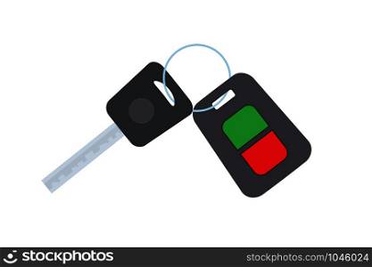 Cartoon Car key isolated on white background,flat vector illustration. Cartoon Car key isolated on white background