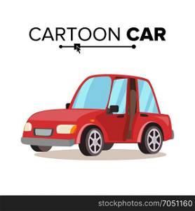 Cartoon Car Vector. Reg. Flat Style. Isolated On White Illustration.. Cartoon Car Vector. Reg. Flat Style Isolated
