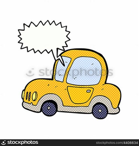 cartoon car with speech bubble