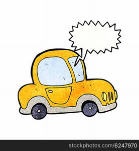 cartoon car with speech bubble