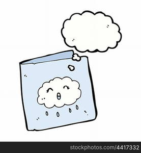 cartoon card with cloud pattern with thought bubble