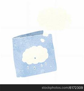 cartoon card with cloud pattern with thought bubble