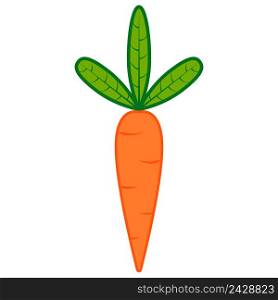 Cartoon carrot icon, sign symbol of vegetarianism, nutritious and healthy vegetables, vector carrot symbol of vitamins a carotene for vegans