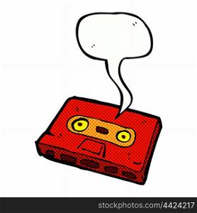 cartoon cassette tape with speech bubble