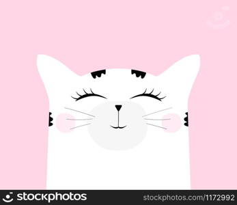 Cartoon cat drawing. Cute funny beast on a postcard.. Cartoon cat drawing. Cute funny beast