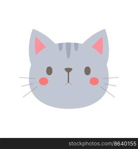 cartoon cat face Cute pets for animal lovers.