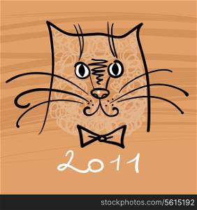 Cartoon cat illustration for 2011
