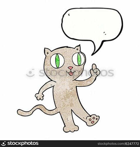 cartoon cat with idea with speech bubble