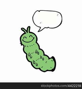 cartoon caterpillar with speech bubble