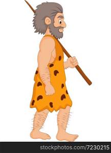 Cartoon caveman holding spear