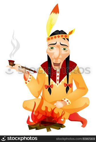 Cartoon Character Aborigine Isolated on White Background. Vector EPS 10.