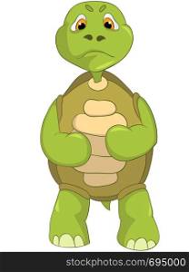 Cartoon Character Angry Turtle Isolated on White Background. Vector EPS 10.
