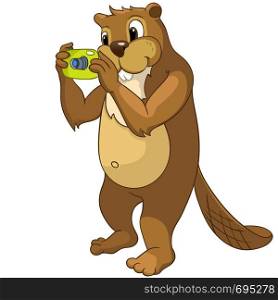 Cartoon Character Beaver. Isolated on White Background. . Cartoon Character Beaver