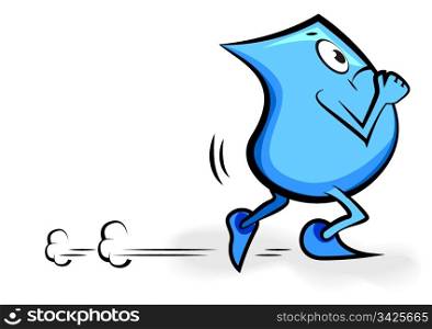 Cartoon character - Blinky -running and unhappy, vector illustration