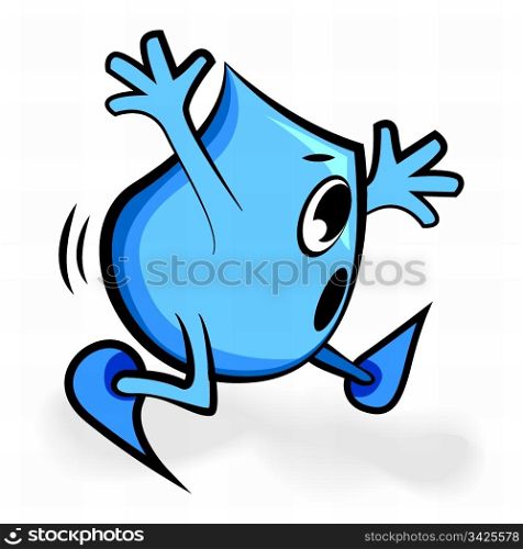 Cartoon character - Blinky -scared, vector illustration