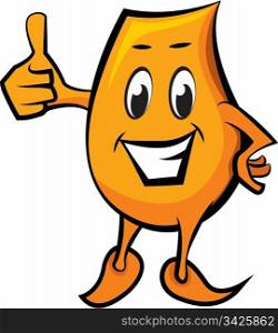 Cartoon character Blinky with thumbs up, vector illustration