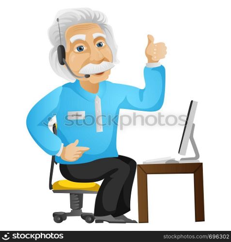 Cartoon Character Einstein Isolated on Grey Gradient Background. Communication. Vector EPS 10.