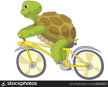 Cartoon Character Funny Turtle Isolated on White Background. Vector EPS 10.