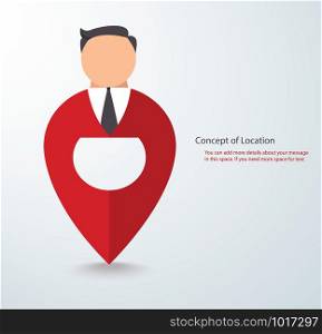cartoon character icon of people on pin icon location symbol logo vector eps illustration