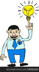 Cartoon character man thinking style design illustration