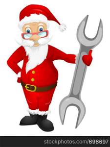 Cartoon Character Santa Claus Isolated on Grey Gradient Background. Architect. Vector EPS 10.