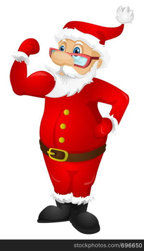 Cartoon Character Santa Claus Isolated on Grey Gradient Background. Diet. Vector EPS 10.