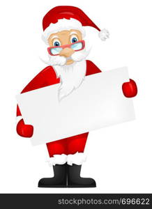 Cartoon Character Santa Claus Isolated on Grey Gradient Background. Look out. Vector EPS 10.