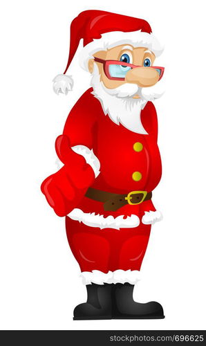 Cartoon Character Santa Claus Isolated on Grey Gradient Background. Trust. Vector EPS 10.