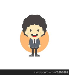 cartoon character theme graphic art vector illustration. adorable boy cartoon character