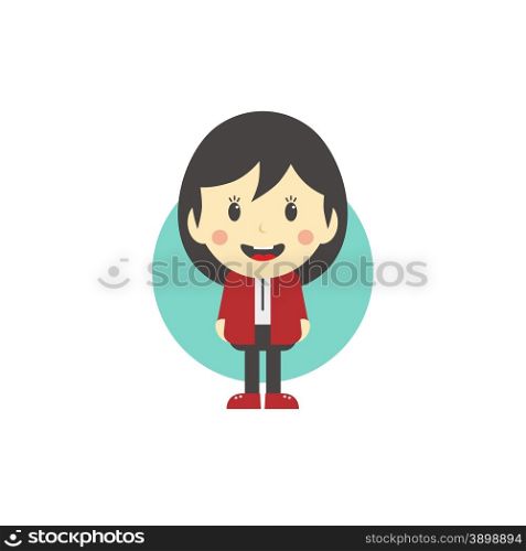cartoon character theme graphic art vector illustration. cute girl cartoon character