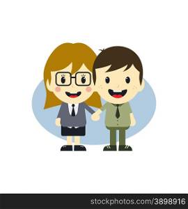 cartoon character theme graphic art vector illustration. love couple cartoon character
