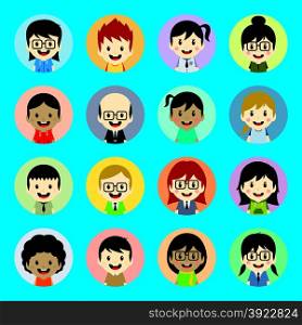 cartoon character theme graphic art vector illustration. various people cartoon character