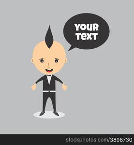 cartoon character with speech bubble graphic art vector illustration. cartoon character with speech bubble