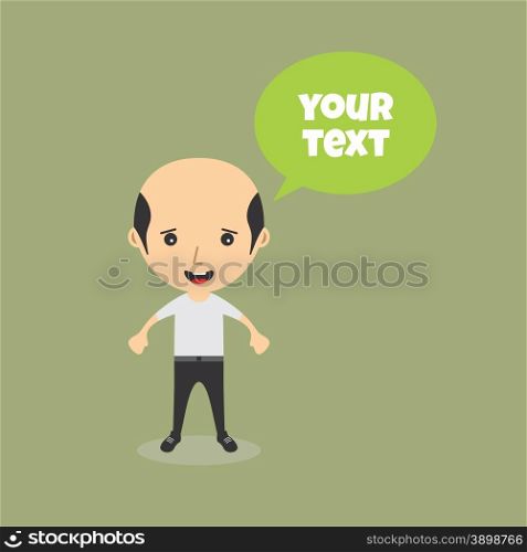 cartoon character with speech bubble graphic art vector illustration. cartoon character with speech bubble